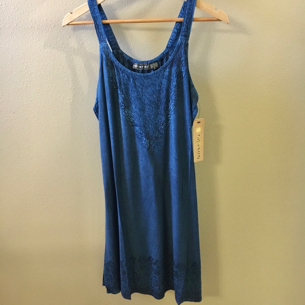 ray sun Pretty Sun Dress Dark Denim Blue NWT Sz S